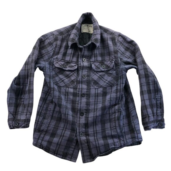 Merona Men's Shirt Medium Plaid Flannel Button-Up Purple Casual Classic - Picture 1 of 8